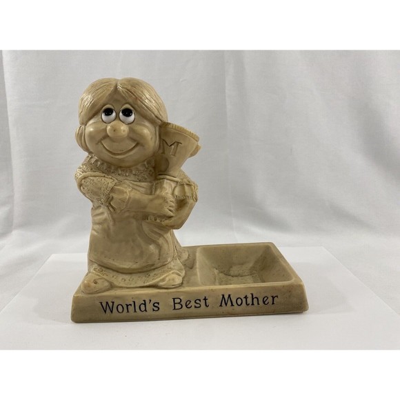 Vintage 1971 Russ & Wallace Berries World’s Best Mom Figure #206 Ash Tray #1 - Picture 1 of 7
